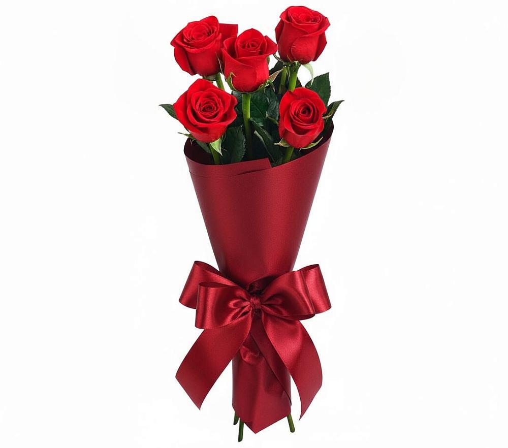 Букет 5 Красных роз Эдлесс Лав в Кармаскалы