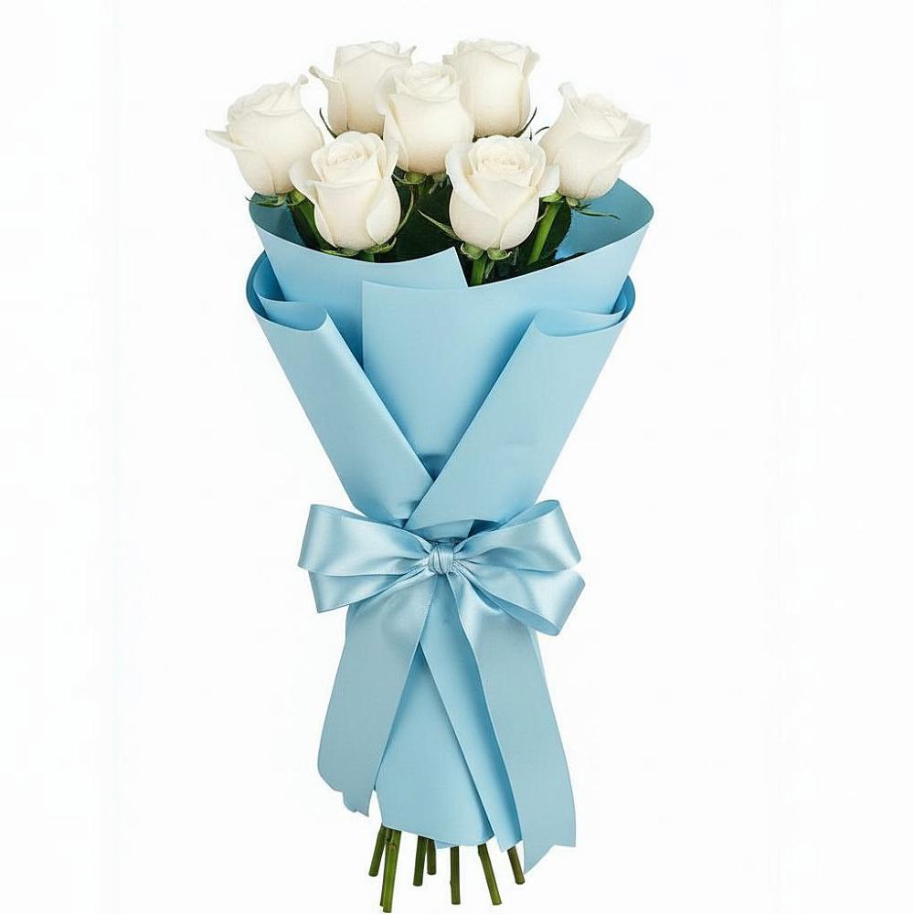 Букет 7 белых роз Проуд в Кармаскалы