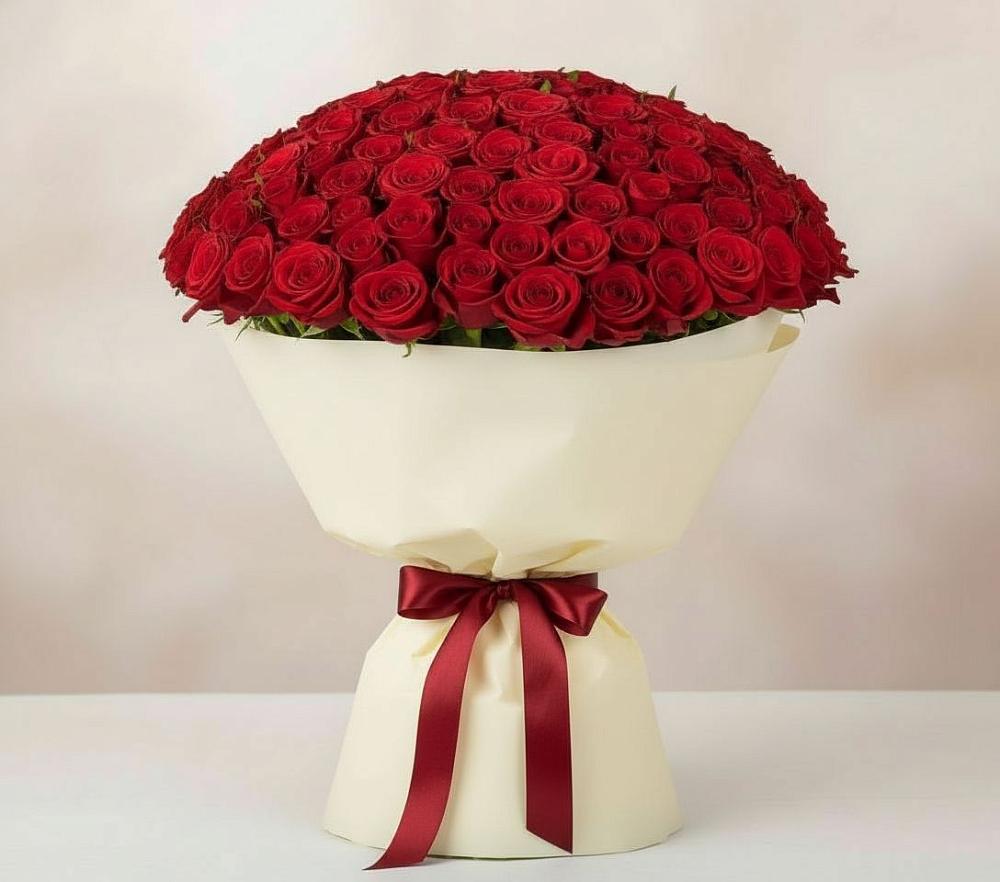 Букет 101 Красная роза Милано в Кармаскалы