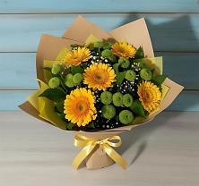 Букет цветов из:  Герберы и Хризантемы в Кармаскалы