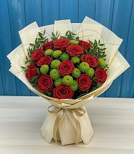 Букет цветов из:  Розы и Хризантемы в Кармаскалы