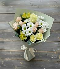 Букет цветов из:  Альстромерии, Розы и Хризантемы в Кармаскалы